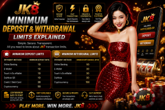 JK8 Minimum Deposit and Withdrawal Limits Explained